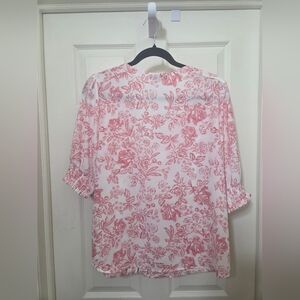 1. State Pink and White Boxy Blouse with Peter Pan Collar